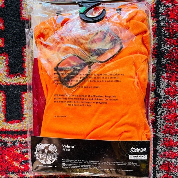 Spirit Velma Costume with Orange Top and Maroon Skirt - Picture 3 of 7